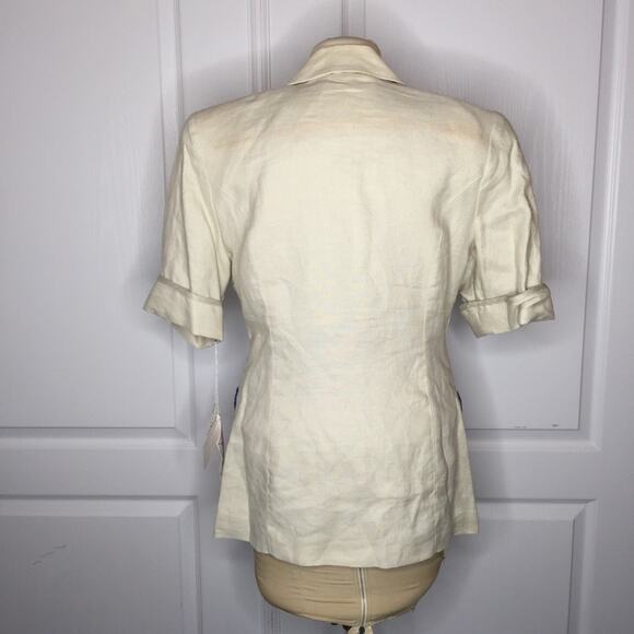 Premiere Designer 2 Pc. vintage Pant Jacket Suit Vintage LINEN Size 10 Cream - Picture 5 of 13